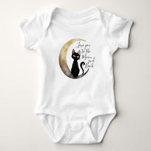 Moon en Black Cat Baby Bodysuit