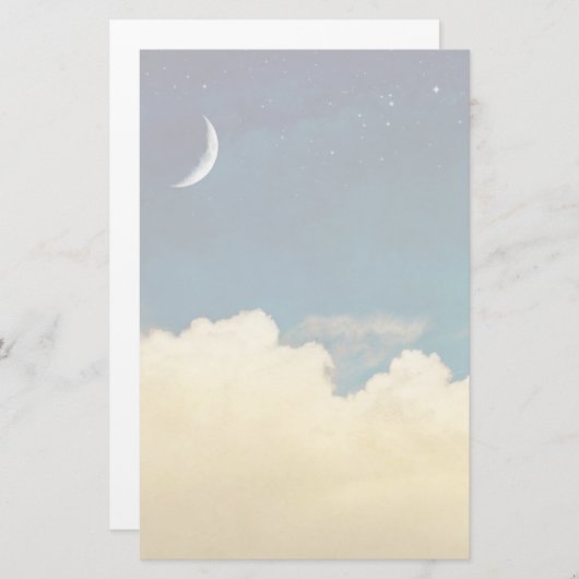 Moon en Cloudscape Briefpapier (Voorkant / Achterkant)