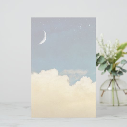 Moon en Cloudscape Briefpapier (Staand voorkant)