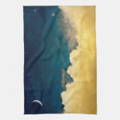Moon en Cloudscape Theedoek (Verticaal)