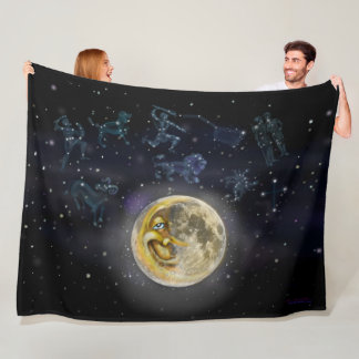 Moon en Constellations Fleece Deken
