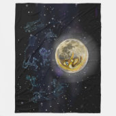 Moon en Constellations Fleece Deken (Voorkant)