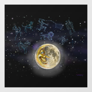 Moon en Constellations Raamsticker