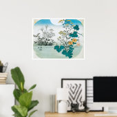 Moon en Flowers Poster (Thuiskantoor)