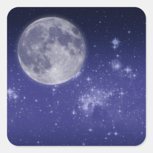 Moon- en gordelstaren vierkante sticker