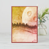 Moon en Planet Flat Uitnodiging (Staand voorkant)