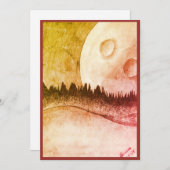 Moon en Planet Flat Uitnodiging (Voorkant / Achterkant)