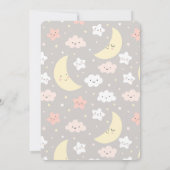 Moon en Star Baby shower Invitation Grey Kaart (Achterkant)