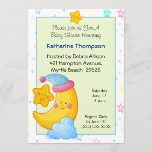Moon en Stars Baby Shower-uitvindingen Kaart