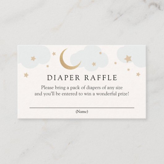 Moon en Stars Diaper Raffle-kaart Informatiekaartje (Voorkant)