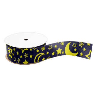 Moon en Stars Ribbon Grosgrain Lint