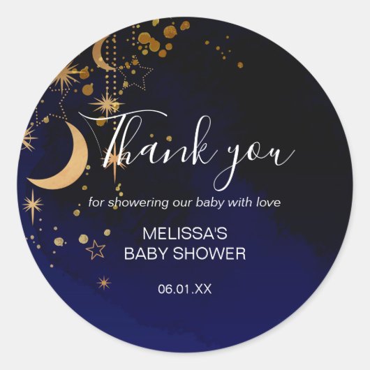 Moon en sterren bedanken jullie stickers (Voorkant)