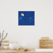 Moon en sterren poster (Keuken)