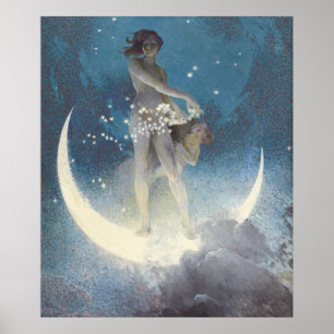Moon en sterren poster
