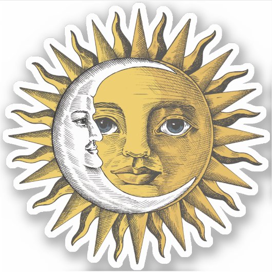 Moon en Sun Sticker (Voorkant)