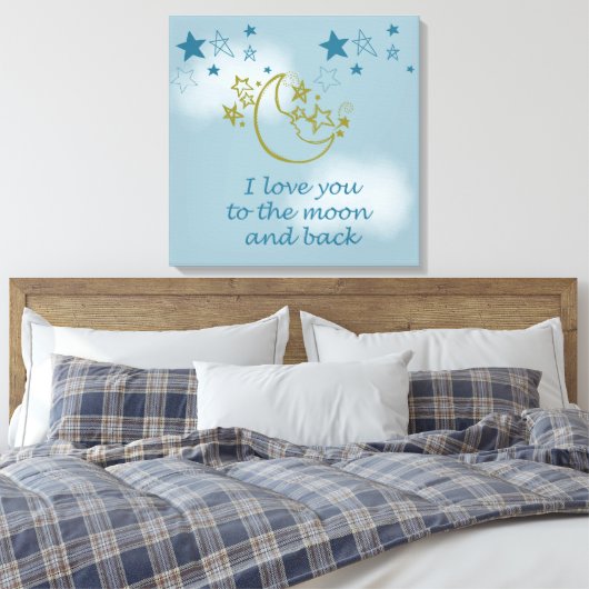 Moon en Terug Canvas Afdruk (Insitu (Slaapkamer))