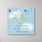 Moon en Terug Canvas Afdruk (Voorkant)