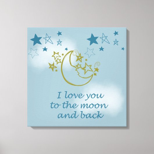 Moon en Terug Canvas Afdruk (Voorkant)