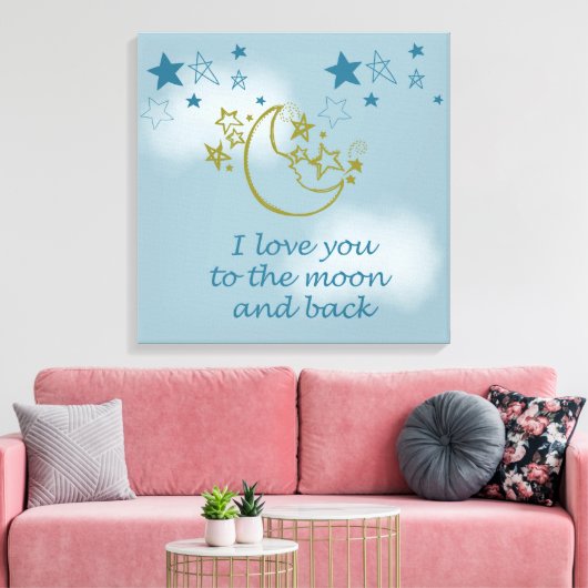 Moon en Terug Canvas Afdruk (Insitu (Woonkamer))