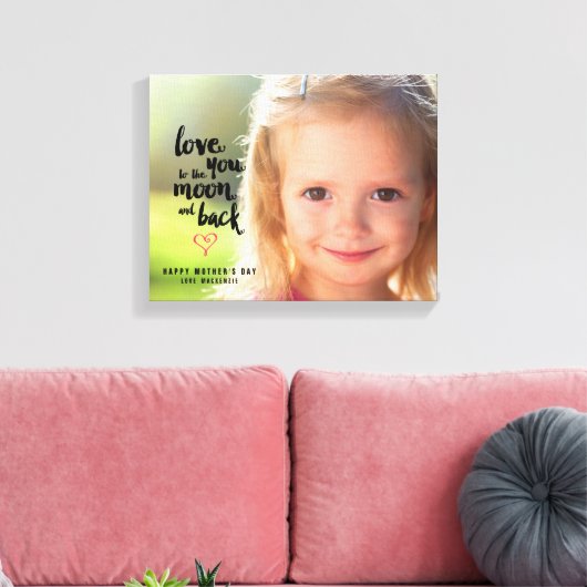 Moon en Terug | Fotocanvas Moederdag Canvas Afdruk (Insitu (Woonkamer))