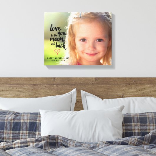 Moon en Terug | Fotocanvas Moederdag Canvas Afdruk (Insitu (Slaapkamer))