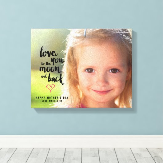 Moon en Terug | Fotocanvas Moederdag Canvas Afdruk (Insitu (Houten vloer))