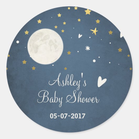 Moon Envelope zegel sticker Baby shower Ruimte (Voorkant)