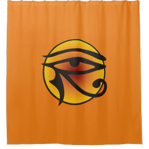 Moon Eye of Horus - gekleurd + je rug. en ideeën Douchegordijn