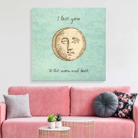 Moon Face Love Canvas Afdruk (Insitu (Woonkamer))