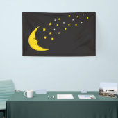 Moon Face met Stars  achtergrond Spandoek (Beurs)