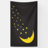 Moon Face met Stars  achtergrond Spandoek (Verticaal)