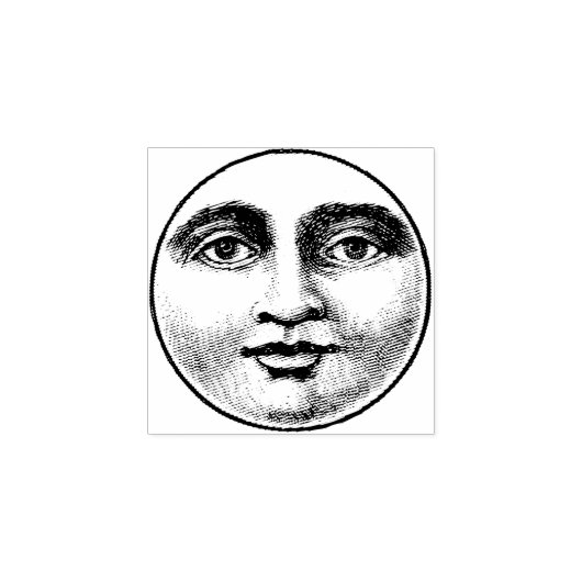 Moon Face Rubberstempel (Afrduk)