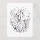 Moon Fairy kleur je eigen Briefkaart (Voorkant)
