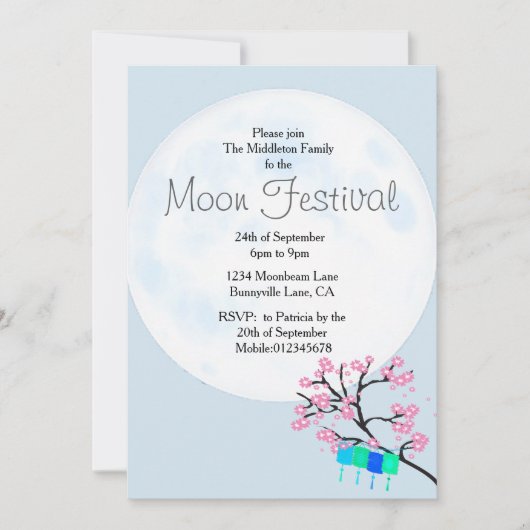 Moon Festival Chinese herfst uitnodiging (Voorkant)