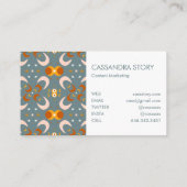 Moon Flowers Modern Pattern Visitekaartje (Achterkant)