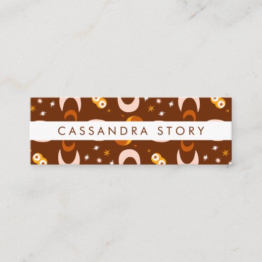 Moon Flowers Modern Pattern Visitekaartje (Voorkant)