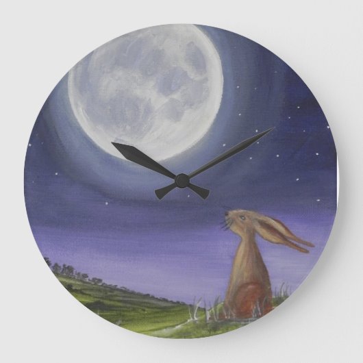 Moon Gazing Hare Clock Grote Klok (Voorkant)