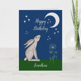 Moon Gazing Hare Gevouwen Wenskaart Kaart