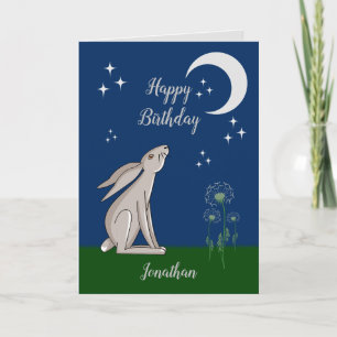 Moon Gazing Hare Gevouwen Wenskaart Kaart