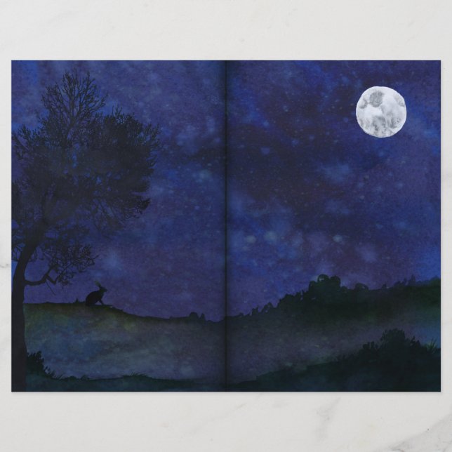 Moon Gazing Rabbit Midnight Scrapbook Pages (Voorkant)