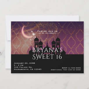 Moon Glow Arabian Nights Moroccan Sweet 16 Kaart