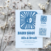 Moon Glow Boho Modern Schattige Aangepast QR-Baby Informatiekaartje