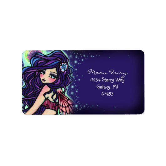Moon Glow Fairy Fantasy Kunst Etiket (Voorkant)