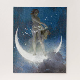 Moon Goddess Bare Scattering Night Stars Legpuzzel
