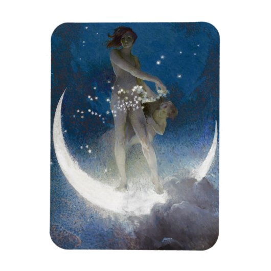 Moon Goddess Bare Scattering Night Stars Magneet (Verticaal)