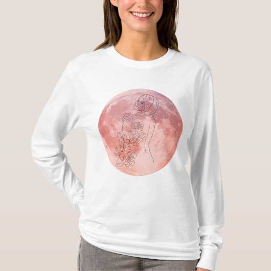 Moon Goddess Celestial Art – Soft Feminine Energy T-shirt (Voorkant)