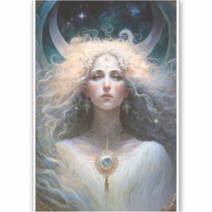 Moon Goddess Fantasy Art Sticker