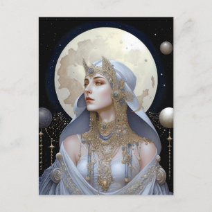 Moon Goddess Queen Fantasy Art Briefkaart