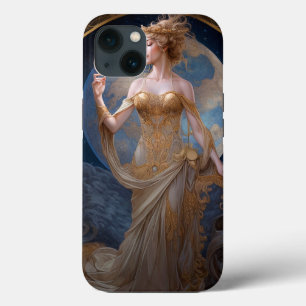 Moon Goddess Queen Fantasy Art iPhone 13 Hoesje