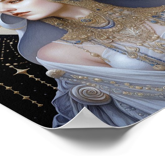 Moon Goddess Queen Fantasy Art Poster (Hoek)